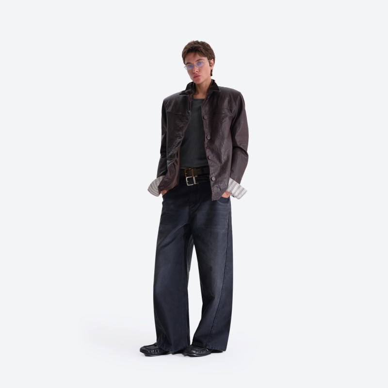 Washed Sheepskin Leather Jacket